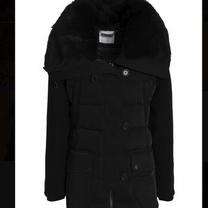 Ashley B Shearling trimmed twill down jacket